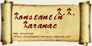 Konstantin Karanac vizit kartica